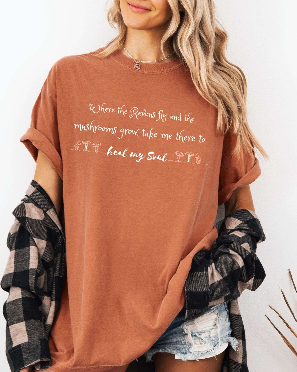 Ravens Mushrooms & Enchanted Forest Vibes T-shirt - T-Shirt