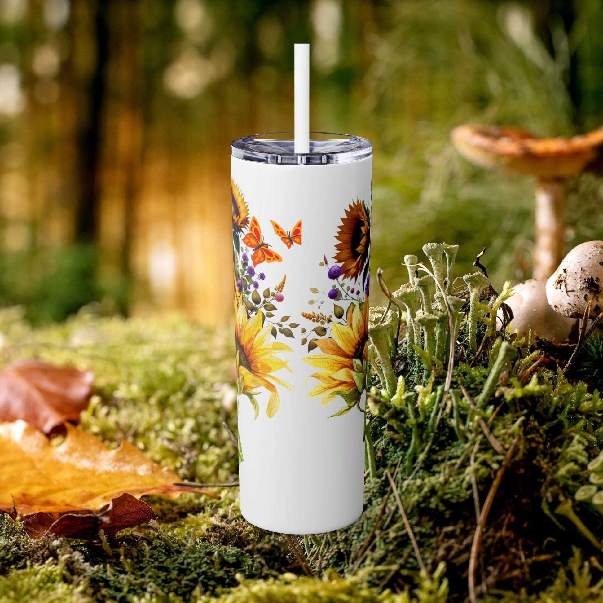 Sunflower Fairy Tumbler with Straw, 20oz - Fairy Dust Tee Shop