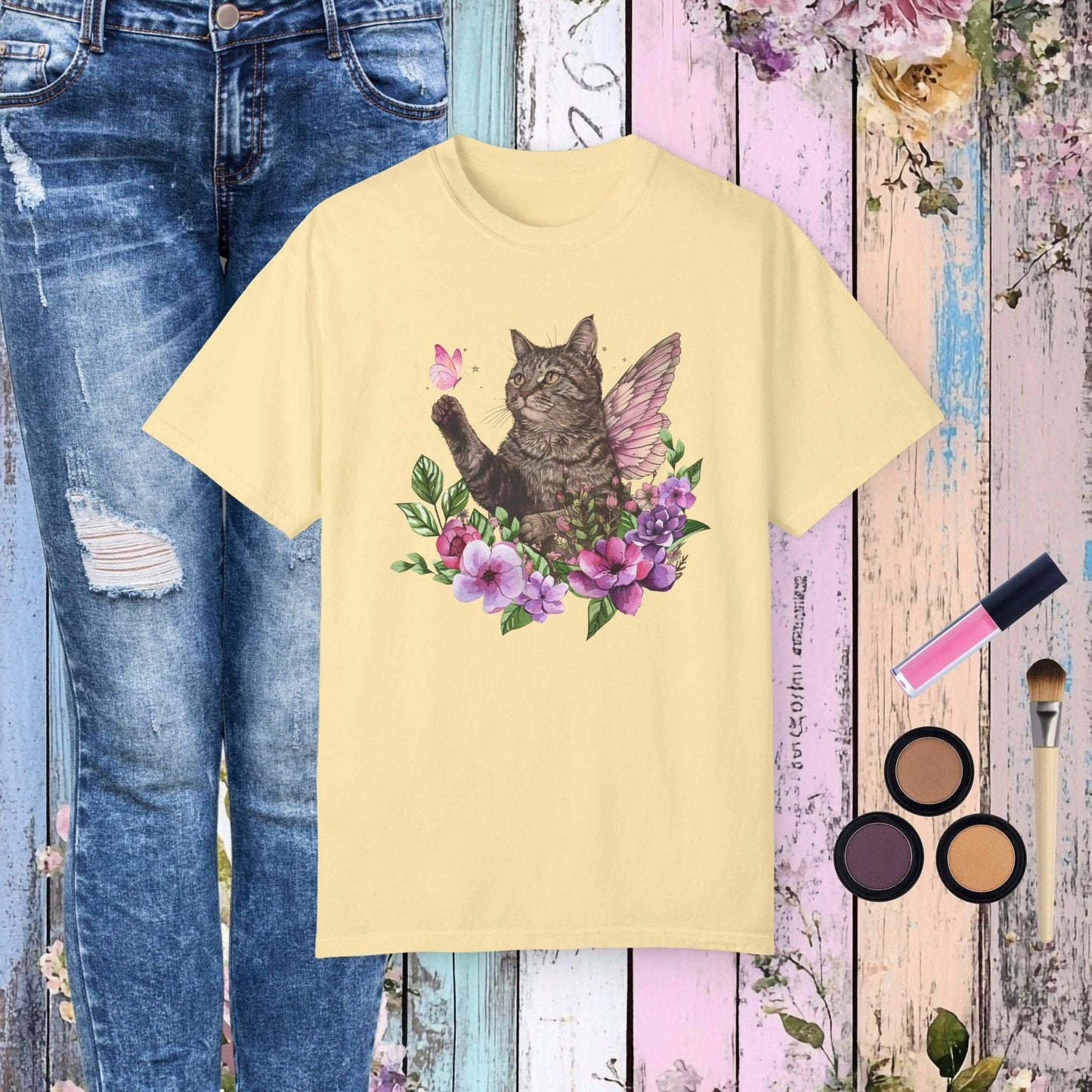 Whimsical Cat T-Shirt - Fairy Dust Tee Shop