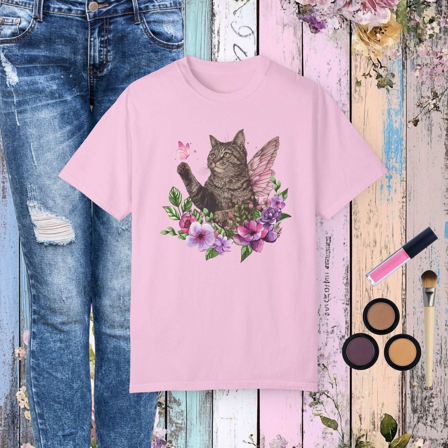 Whimsical Cat T-Shirt - Fairy Dust Tee Shop