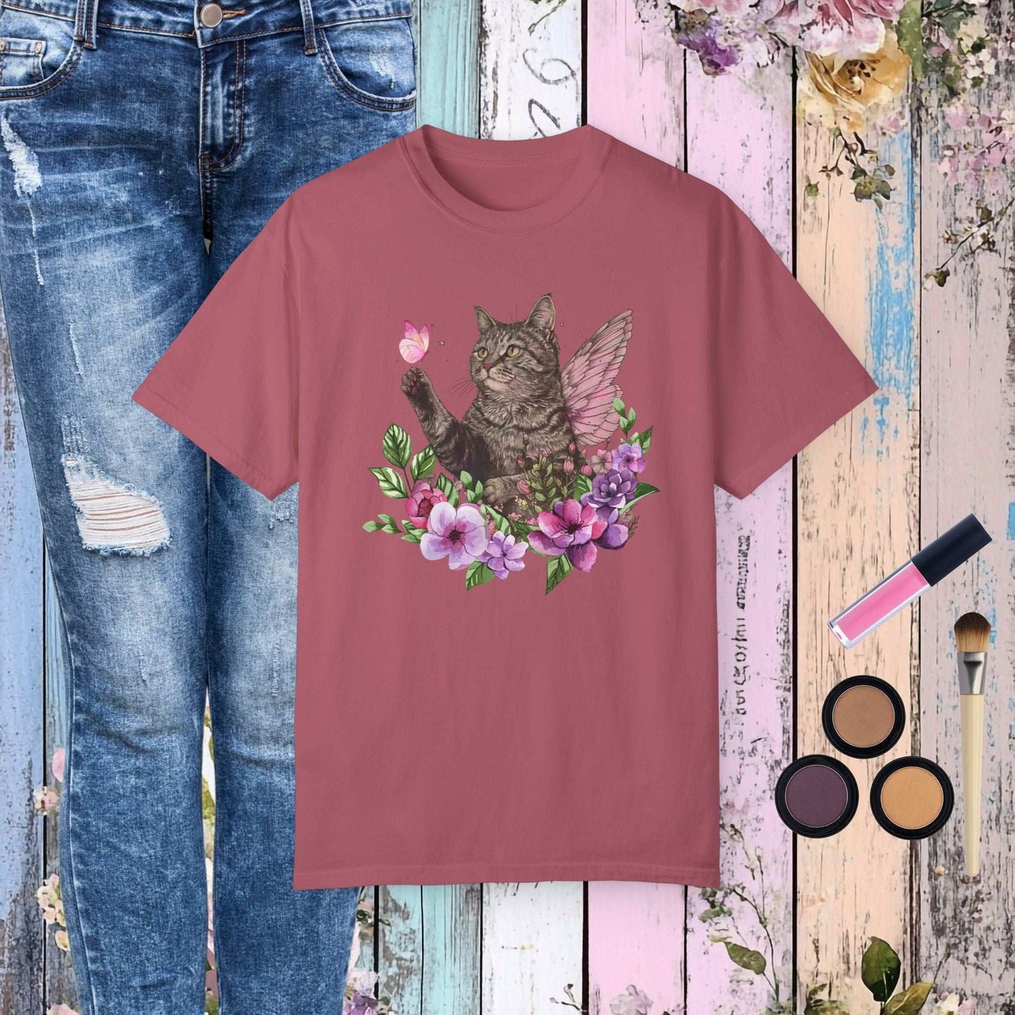 Whimsical Cat T-Shirt - Fairy Dust Tee Shop