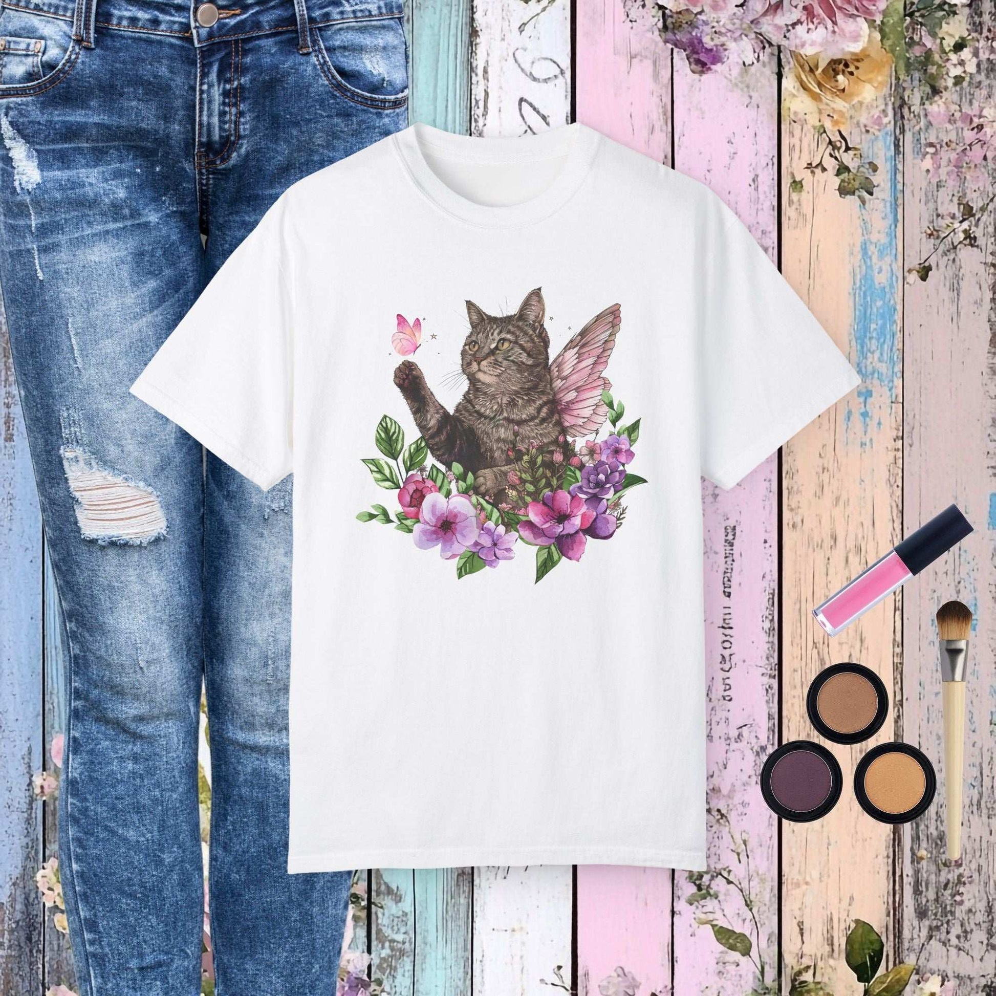 Whimsical Cat T-Shirt - Fairy Dust Tee Shop