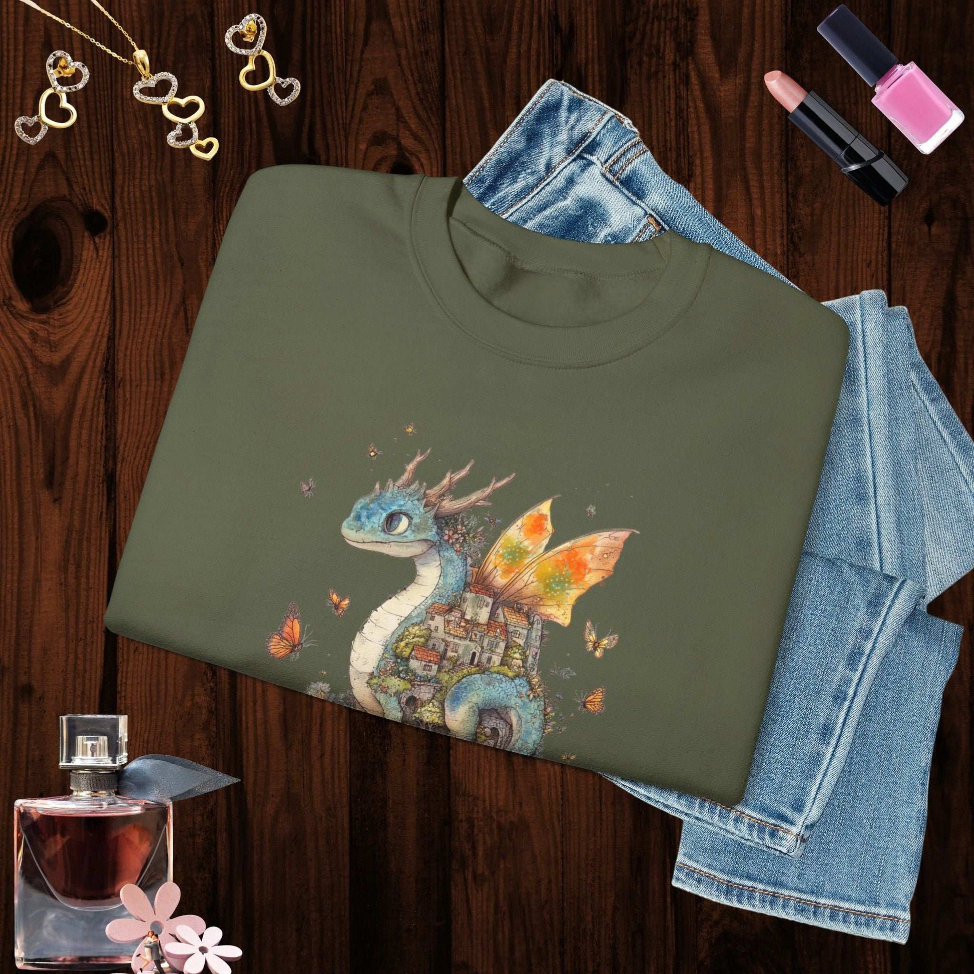 Whimsical Dragon Sweatshirt - Fairy Dust Tee Shop