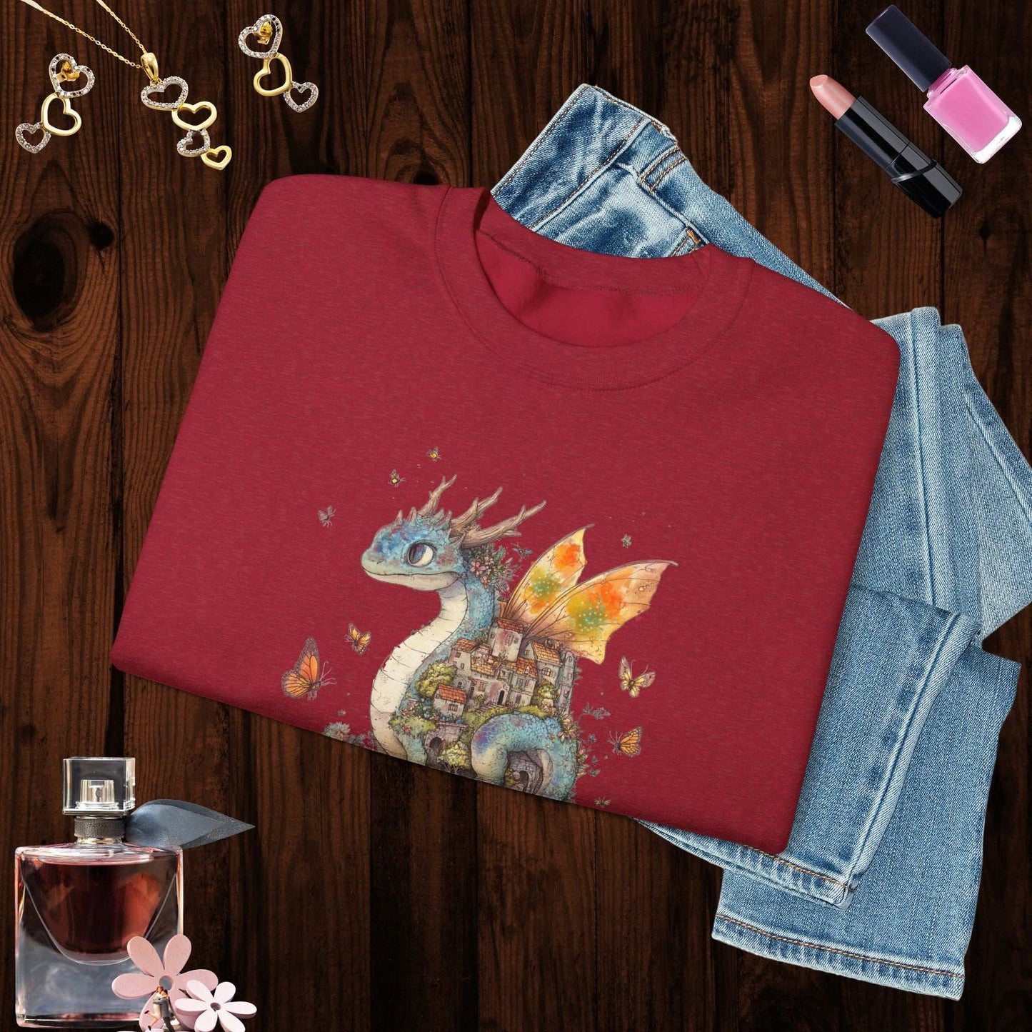 Whimsical Dragon Sweatshirt - Fairy Dust Tee Shop