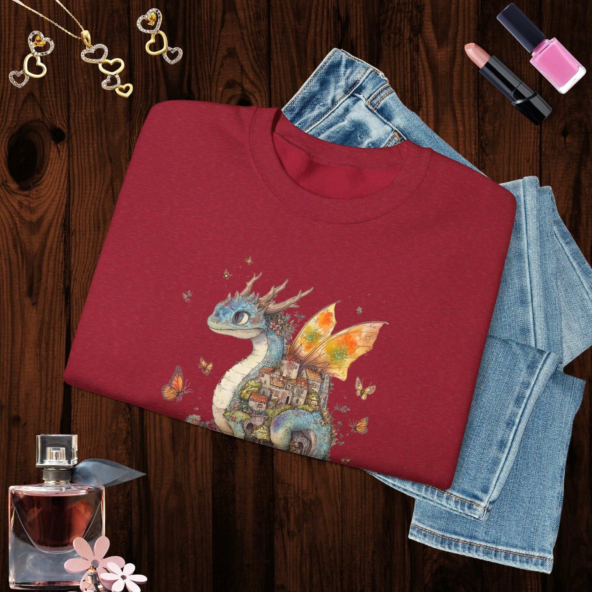 Whimsical Dragon Sweatshirt - Fairy Dust Tee Shop