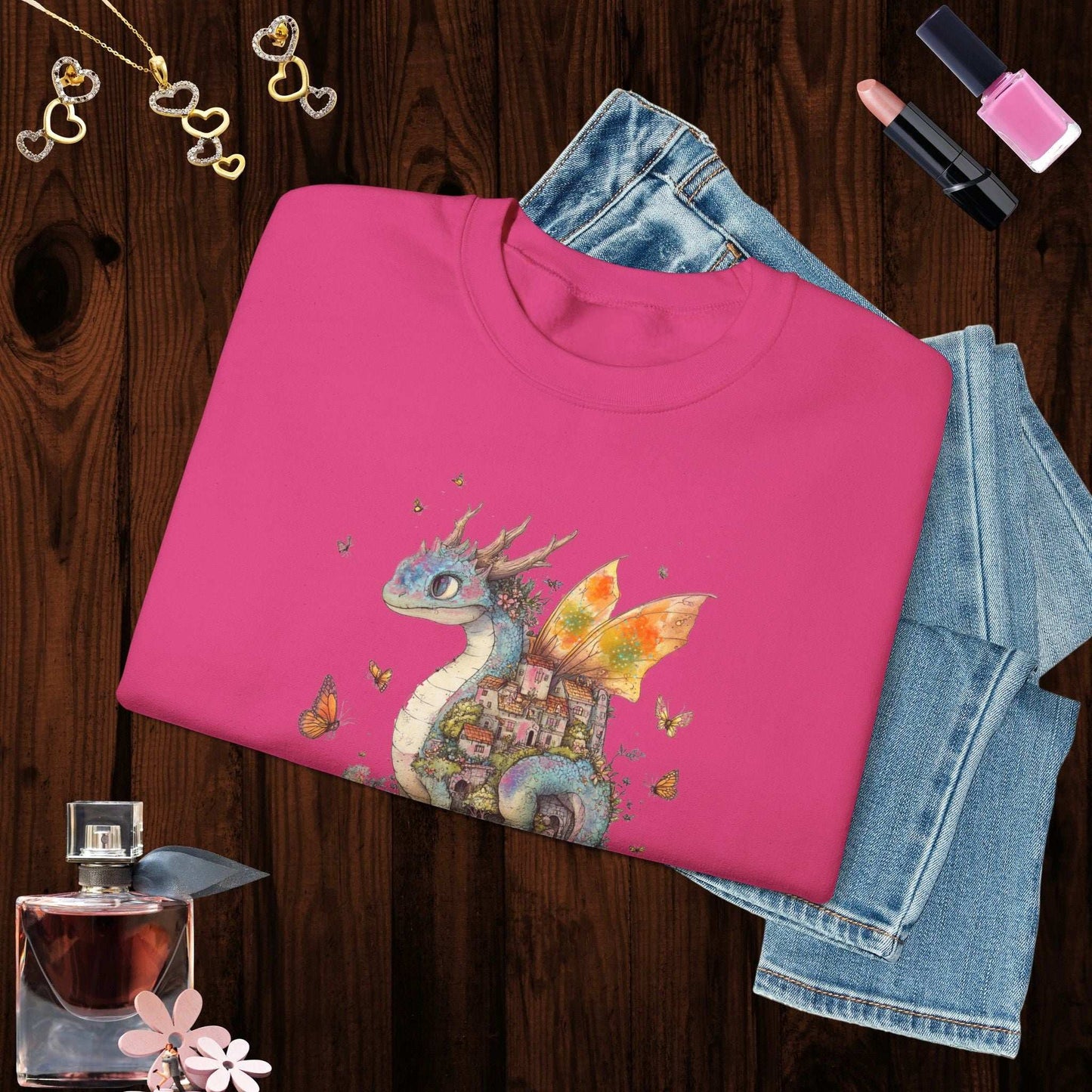 Whimsical Dragon Sweatshirt - Fairy Dust Tee Shop