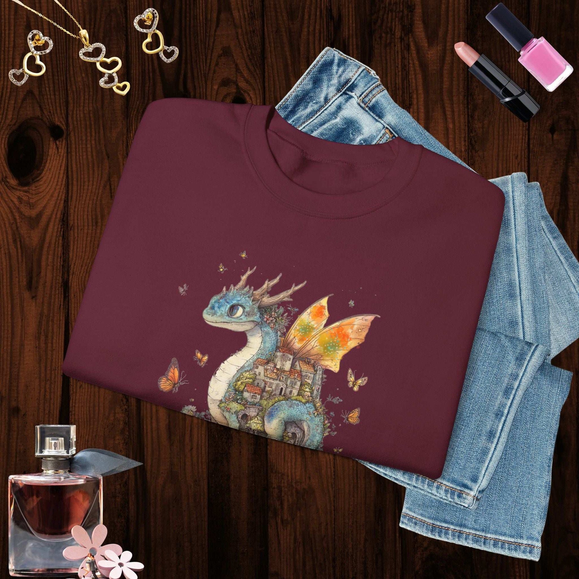 Whimsical Dragon Sweatshirt - Fairy Dust Tee Shop