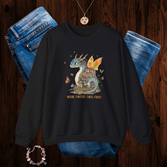 Whimsical Dragon Sweatshirt - Fairy Dust Tee Shop