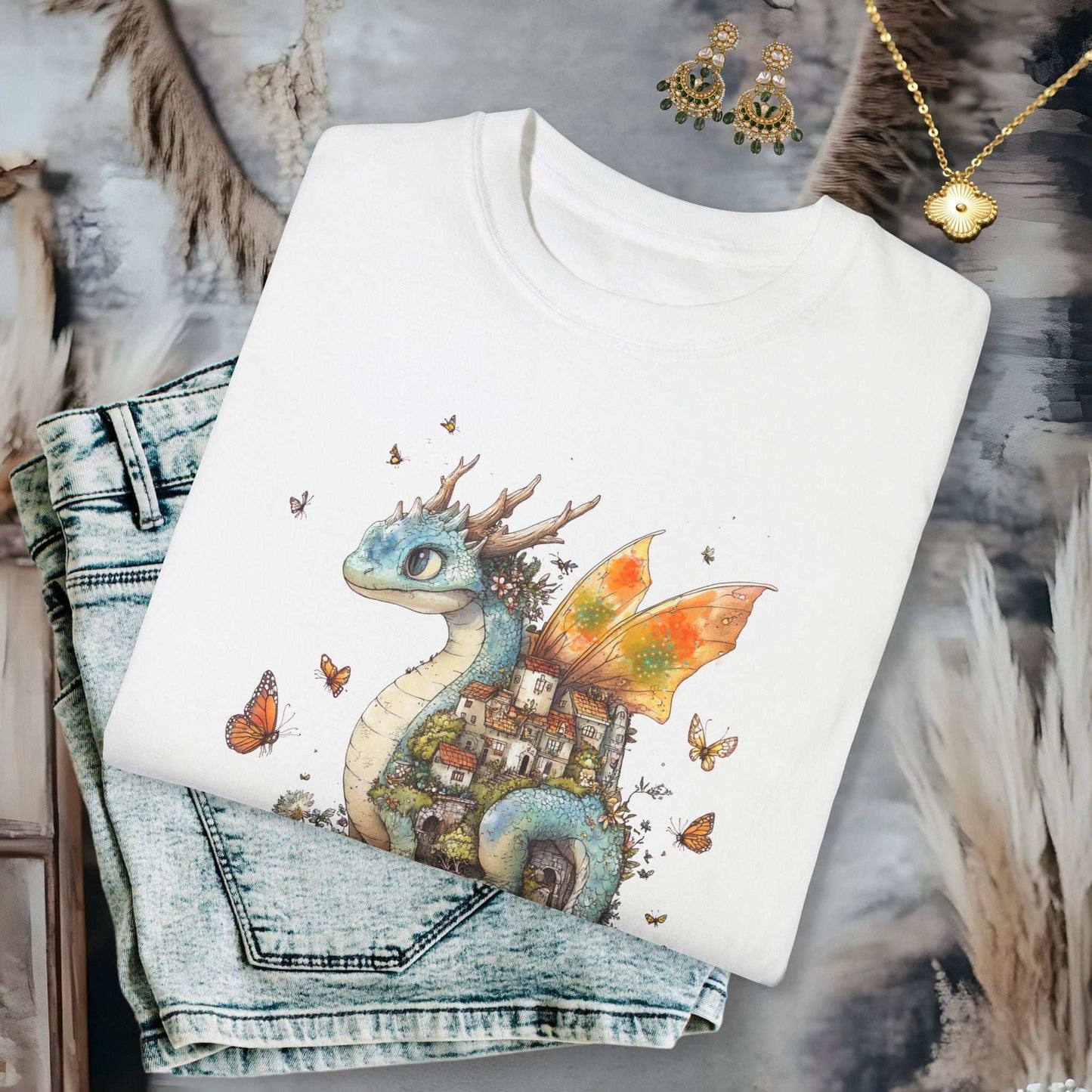 Whimsical Dragon T-shirt - Fairy Dust Tee Shop