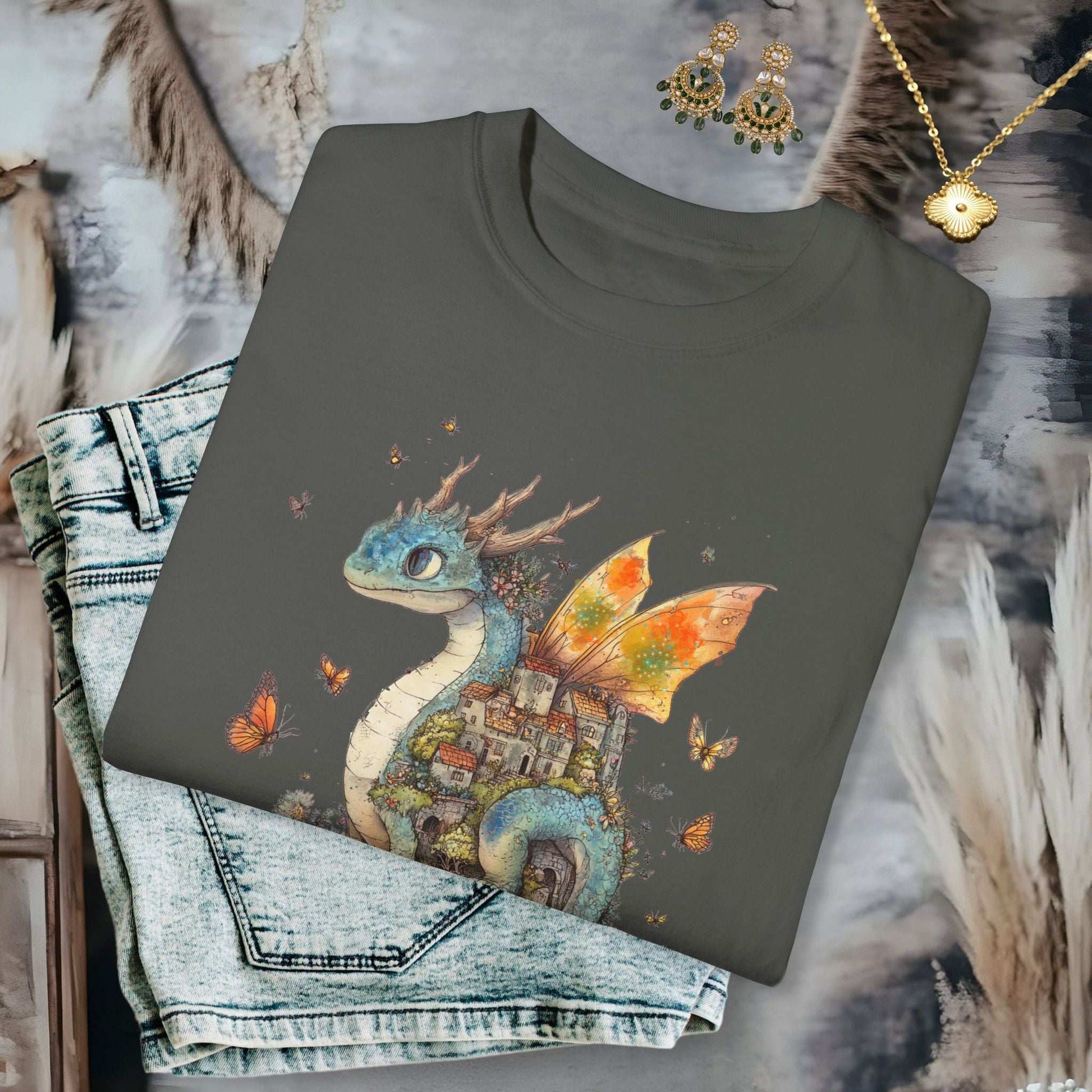 Whimsical Dragon T-shirt - Fairy Dust Tee Shop