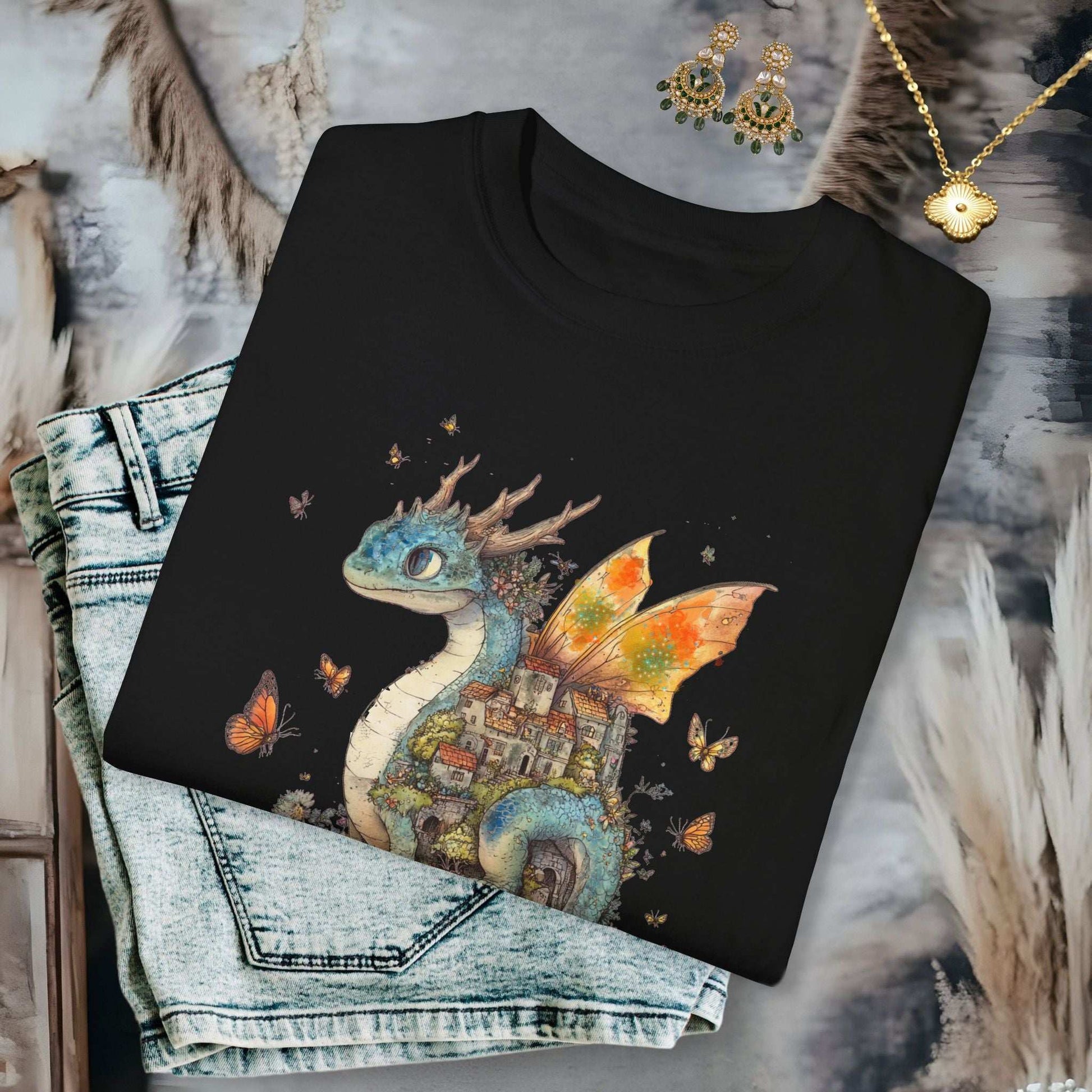 Whimsical Dragon T-shirt - Fairy Dust Tee Shop