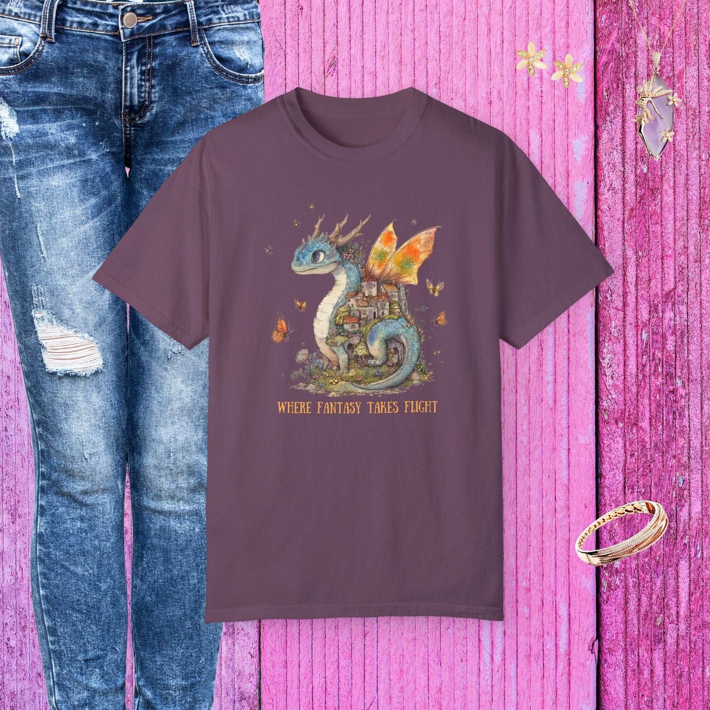 Whimsical Dragon T-shirt - Fairy Dust Tee Shop