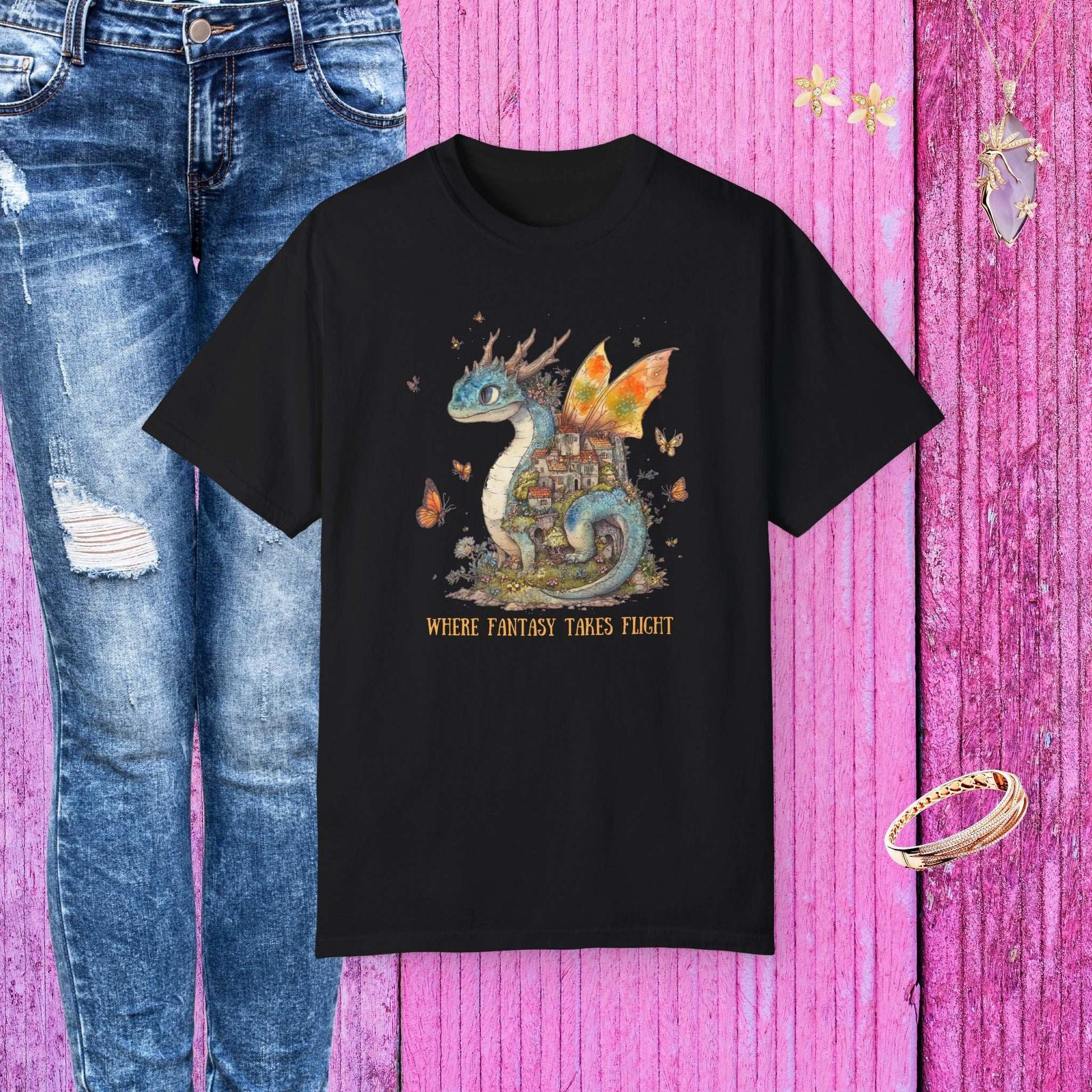 Whimsical Dragon T-shirt - Fairy Dust Tee Shop