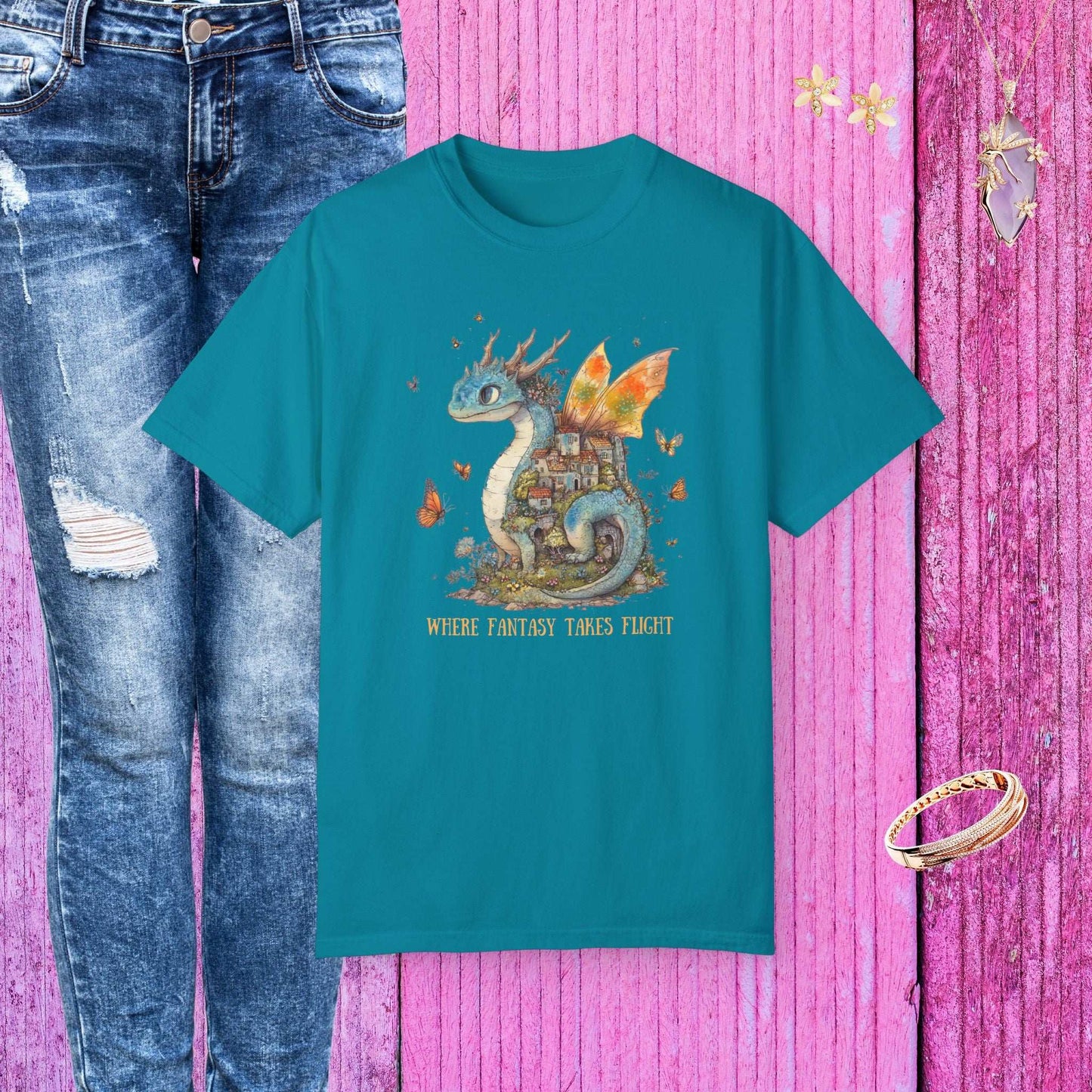 Whimsical Dragon T-shirt - Fairy Dust Tee Shop
