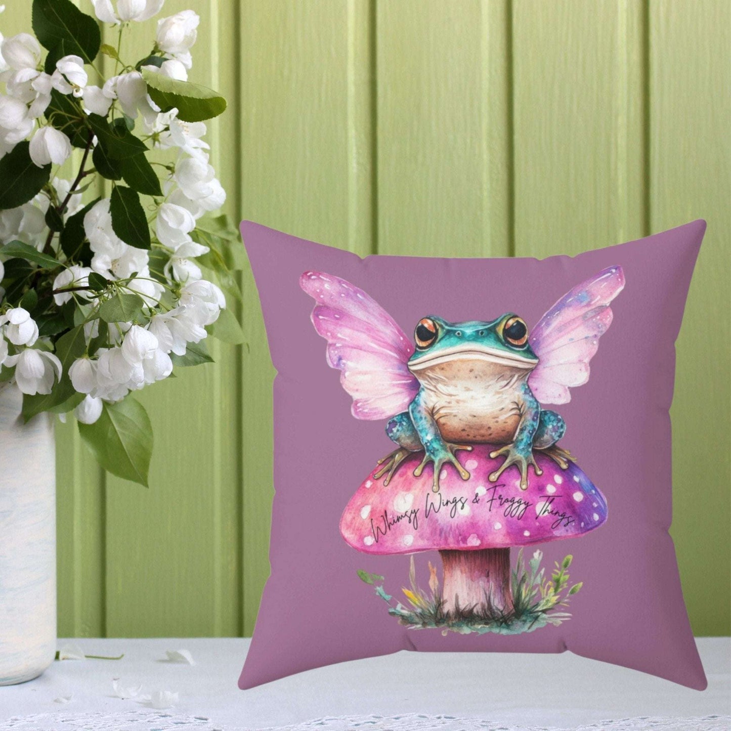 Whimsical Fairy Frog Pillow - Fairy Dust Tee Shop