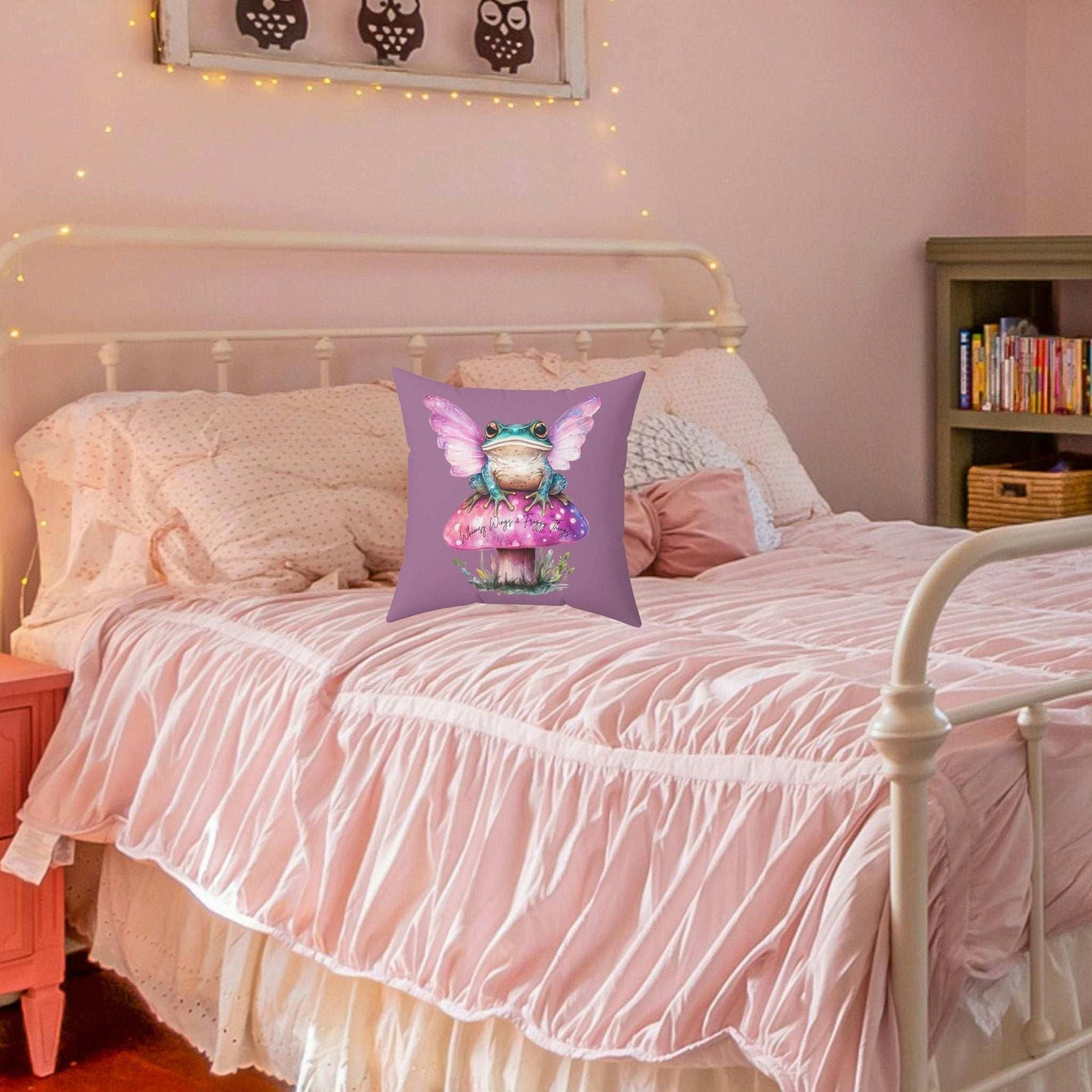 Whimsical Fairy Frog Pillow - Fairy Dust Tee Shop