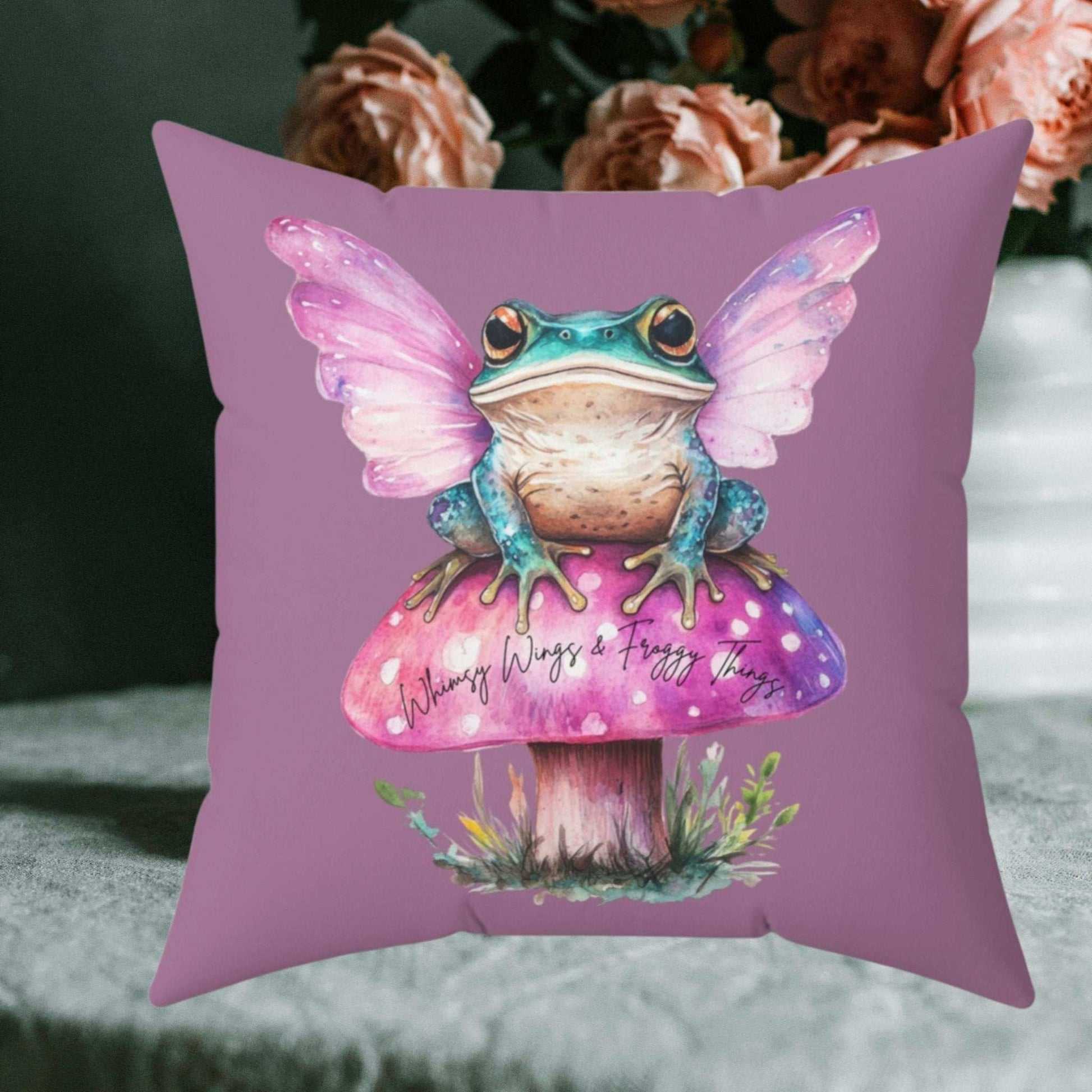Whimsical Fairy Frog Pillow - Fairy Dust Tee Shop